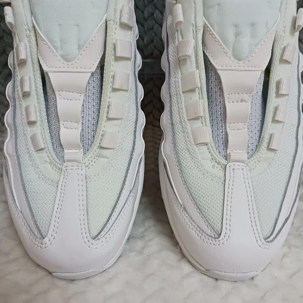 Nike Air Max 95 Recraft Triple White GS Sneakers Shoes Size 6.5Y Women's 8